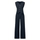 thumbnail image 5 of Conjunto de chaleco sin mangas con botones de algodón para mujer: pantalones anchos con bolsillos, mezcla de poliéster, atuendo informal de negocios, 5 of 5
