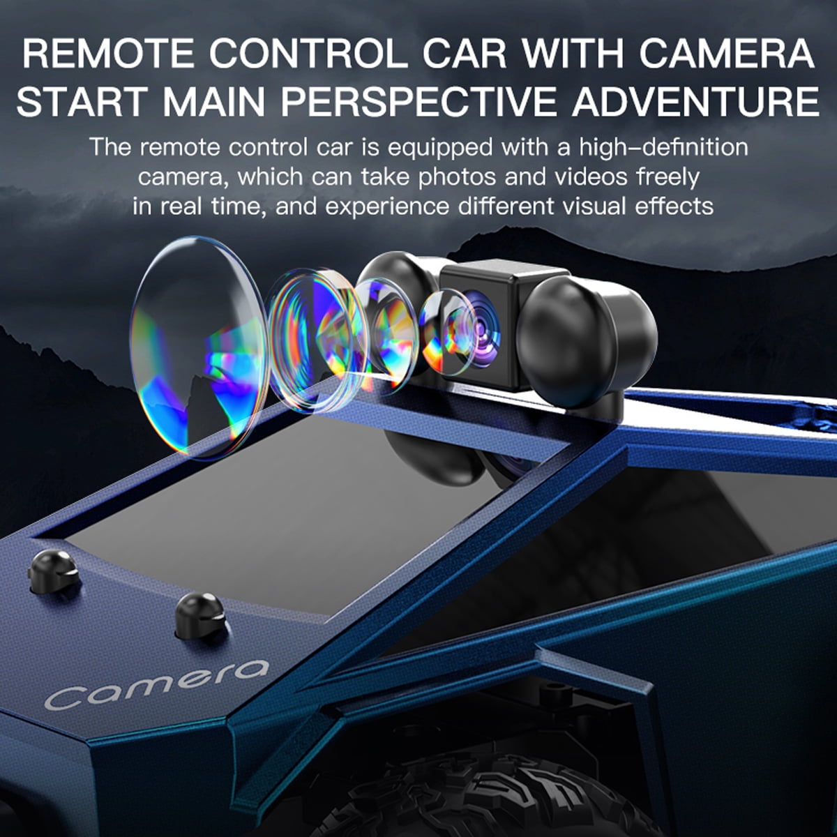 RC Car with HD Camera, 1: 28 High Speed Remote Control Car, Original Scale Reduced, LED Lighting, 2.4G, Dual Control Modes RC Cars Toys for Adults, Kids, Boys
