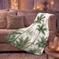 thumbnail image 6 of Misty Palm Trees with Soft Green Fronds, Calming Coastal Style for Beach Lovers, Quiet Island Grove and Housewarming Gift, Soft Flannel Blanket for Bedroom and Sunroom, Home Decor, 6 of 9