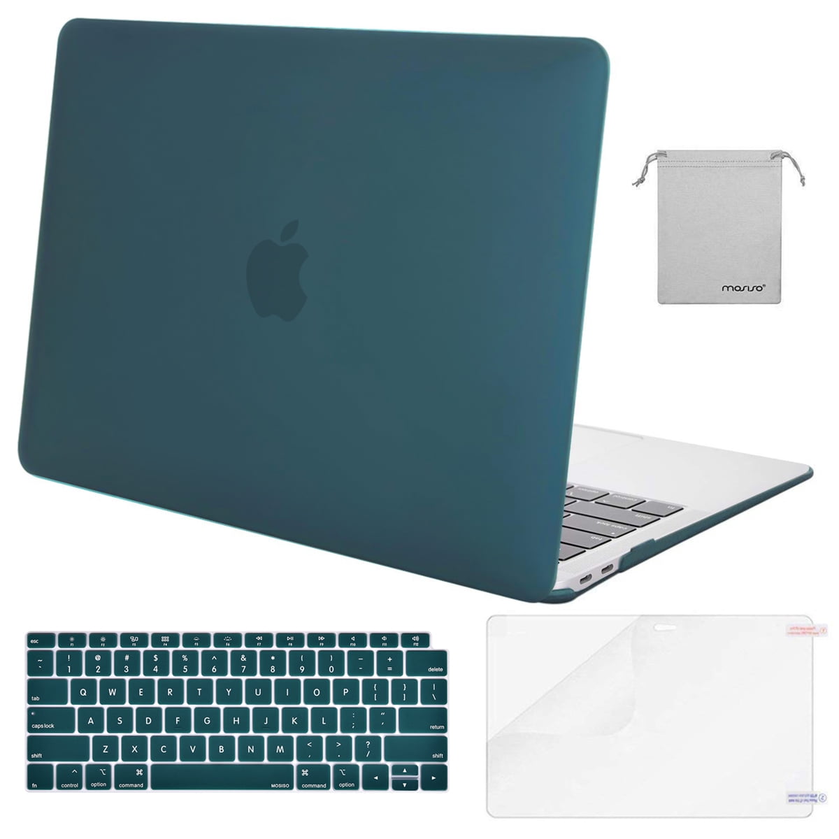 MOSISO MacBook Air 13 inch Case 2019/2018 Release A1932 with Retina Display Deep Teal Plastic Hard Shell & Keyboard Cover & Screen Protector & Storage Bag Compatible Newly MacBook Air 13