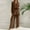 Brown, variant on ZZwxWA Womens 2 Piece Pajamas Sleepwear Soft Button Down Shirt Loungewear Long Sleeve Pjs Set