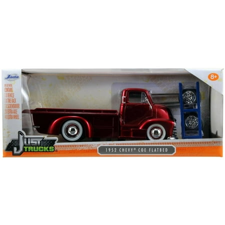- Just Trucks 1:24 Diecast W14 1952 Chevy COE Flatbed, Candy Red