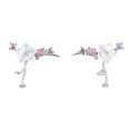 thumbnail image 4 of Pendientes de flores Nikou con borlas de corazón y decoración de diamantes de imitación plata pura, 4 of 15