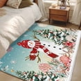 thumbnail image 4 of Area Rugs for Living Room Bedroom, Teal Snowman Christmas 4'x6' Rug Washable Carpet Runner Indoor Outdoor, Xmas Tree Coastal Snowflake Starfish Non Slip Accent Floor Mats Rug for Kitchen, Office, 4 of 8