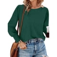 thumbnail image 5 of UVN Crewneck Blouse for Women Fall Long Sleeve T-Shirts Casual Tees Ladies Loose Tops, 5 of 7