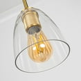 thumbnail image 3 of FSLiving Dimmable J Type Track Light Pendants Retro Lighting Industrial Light Fixtures E26 Socket Clear Bell Glass 3.2 Ft, Track Mount Industrial Style for Barn Kitchen Island Planting Customizable, 3 of 9
