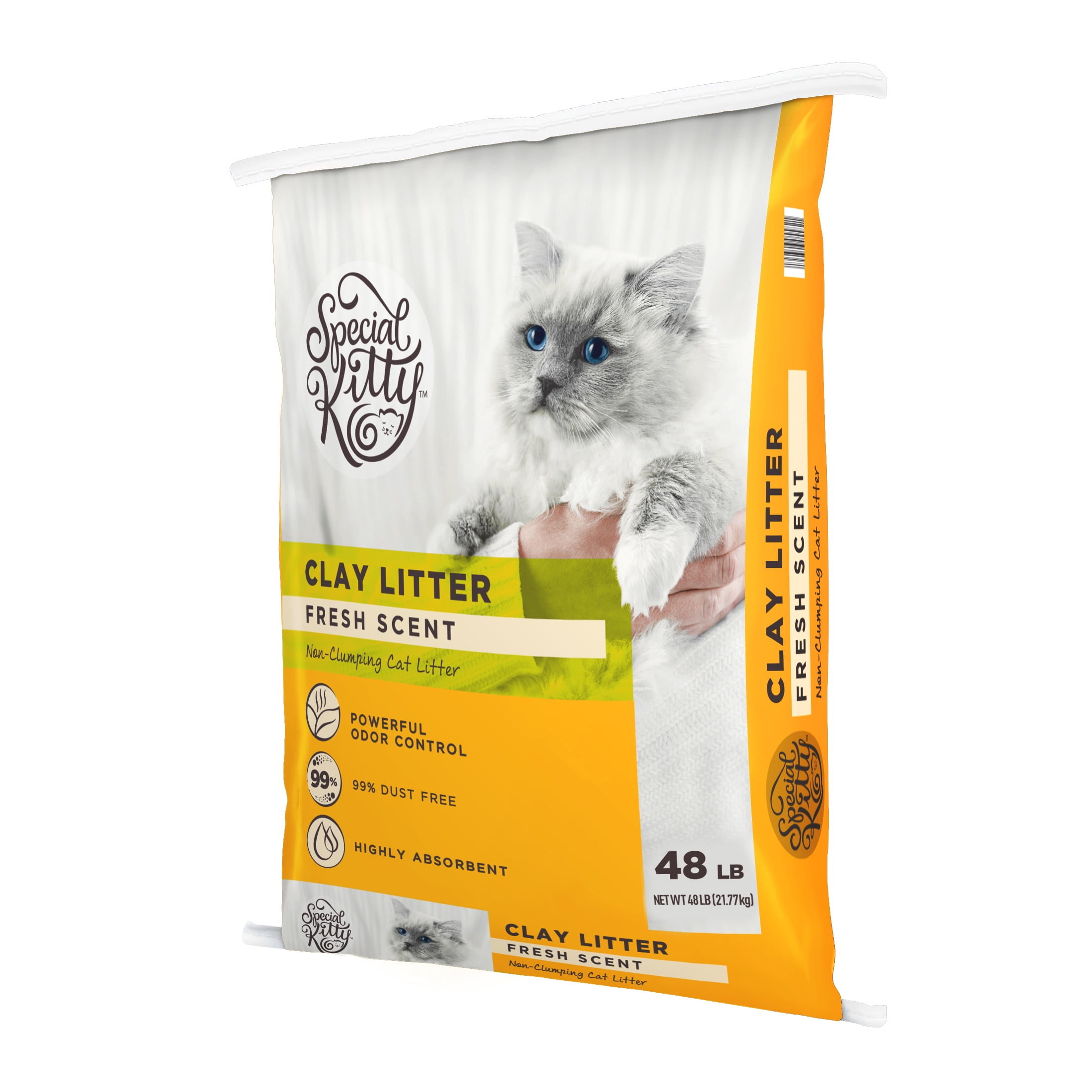(2 pack) Special Kitty Non-Clumping Clay Cat Litter, Fresh Scent, 48 lb Bag