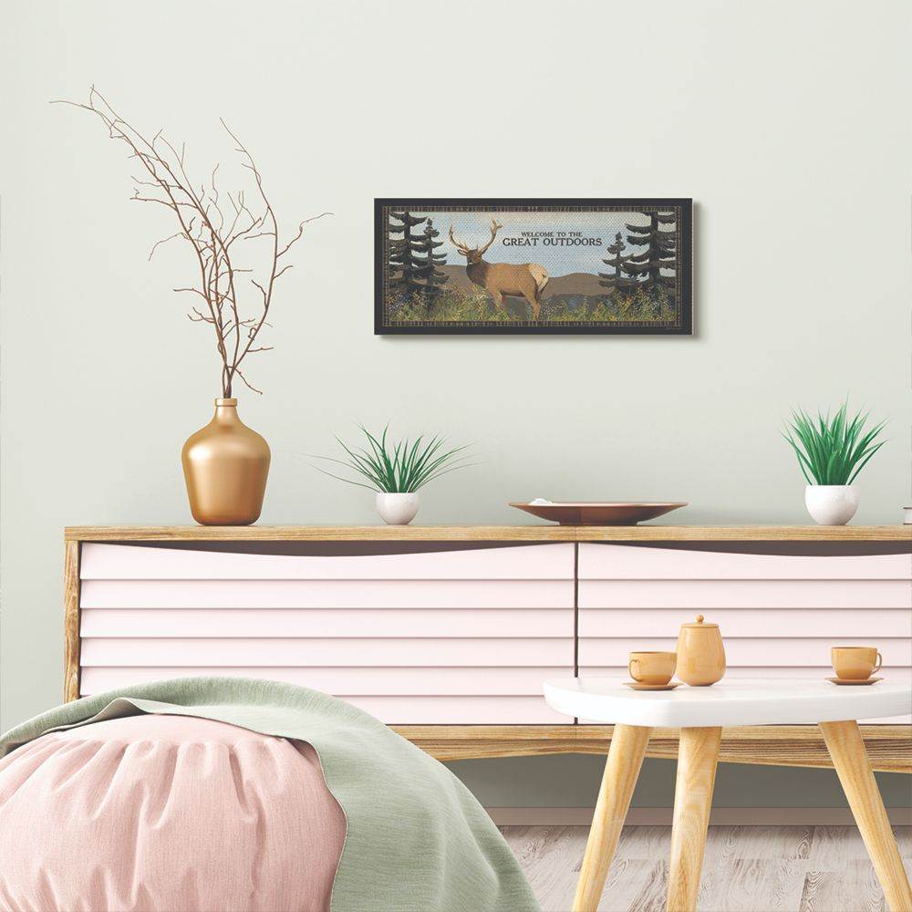 Stupell Industries Great Outdoors Elk Animal Country Landscape Design Canvas Wall Art by Stephanie Workman Marrott