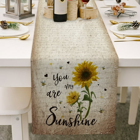 

Rustic Sunflower Table Runner for Everyday Special Occasions Dinner Parties Weddings Barbeques & Picnics 13x70 Inches