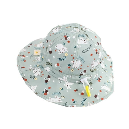 

TAIAOJING Baby Elastic Chiffon Flower Headbands Fisherman Girls Protection Children Hat Sunhat Boys Cute Basin Baby Cartoon Hat Kids Hat