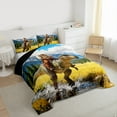 thumbnail image 3 of Feelyou Western Cowboy Queen Comforter Set, Wildlife Dinosaur Bedding Comforter Set, 3pcs, 3 of 8