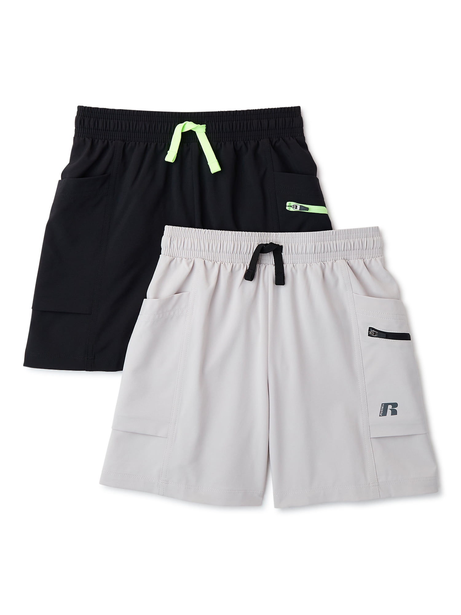 Gray W Orange W Pockets 10-12 Athletic Works Boys Active Mesh Shorts Large 