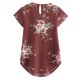 thumbnail image 1 of Guardurnaity Camiseta de mujer Camiseta plisada estampada Top Cuello Blusa de manga corta Prendas para la parte del cuerpo Rojo SG Guardurnaity AP003086-34, 1 of 6
