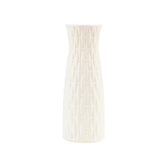 Stylish Geometric Decorative Vase, Versatile Flowerpot for Dried and Fresh Arrangements, Perfect for Home, Office, Hotel Decor, Ideal for Plant Enthusiasts, White