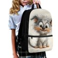 thumbnail image 3 of Uourmeti Cartoon Cat Smiling Face Large Capacity Backpack, 17 Inch Front Pocket School Backpack Premium Quality Student Bookbag for Men, 3 of 6