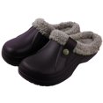 thumbnail image 2 of Crestar, zuecos forrados de piel para hombres y mujeres, zapatillas peludas cálidas de espuma viscoelástica, nuevas zapatillas cómodas impermeables para interiores y exteriores para invierno, 2 of 5
