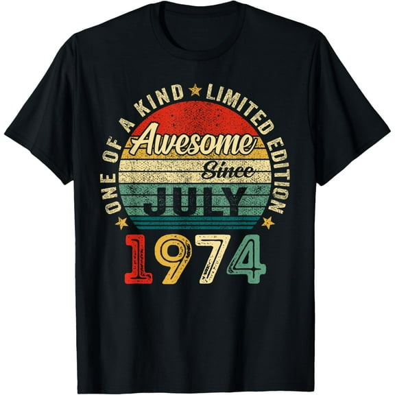 One Of Kind Limited Edition Vintage Awesome Since 1974 Retro T-shirt