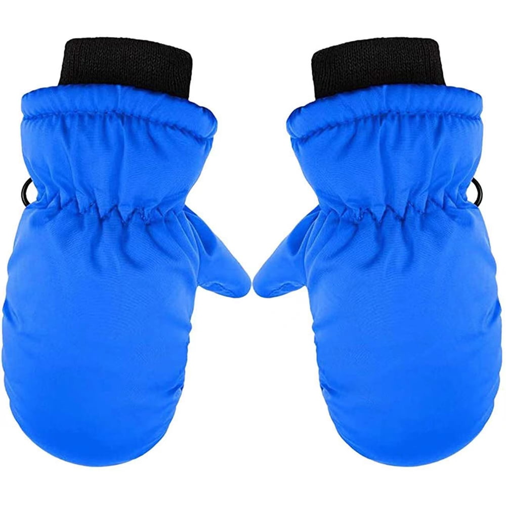Kids Winter Snow Waterproof Warm Ski Gloves Unisex Printed Mittens for Cold Weather 5-10 Years Old Children 