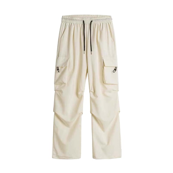 Summer Men's Loose Fit Workwear Casual Pants with Large Pockets Straight Leg Ice Silk Comfort Lightweight Breathable Men's Pants Summer Lightweight Stretch