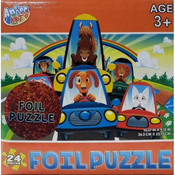 Anker Art Animals Driving Cars Foil Puzzle 24 Pieces