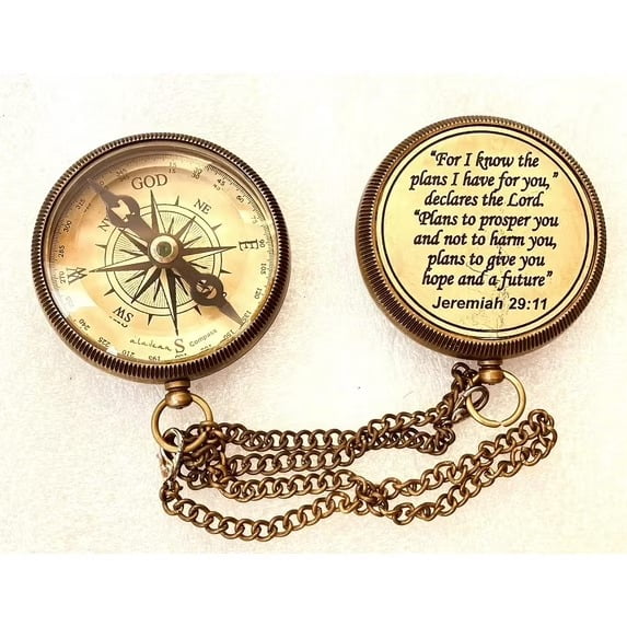Religious Gifts for Men Engraved Compass for I Know The Plans -God, Camping Compass Christian Gifts Catholic Boys Girls Baptism Communion Inspirational Graduation Gifts