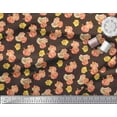 thumbnail image 2 of Soimoi Brown Cotton Duck Fabric Grandiflora Roses Floral Print Fabric by the Yard 56 Inch Wide, 2 of 3