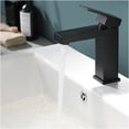 thumbnail image 5 of JERFIT Modern Single Handle Bathroom Sink Faucet, Brushed Black Waterfall Spout Single Hole Vanity Basin Faucet, Solid Brass Construction for Bathroom, 5 of 6