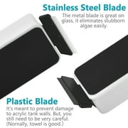 NEPTONION Magnetic Aquarium Fish Tank Glass Algae Scrapers Glass Cleaner Scrubber Clean [Blades Attachment, Floating, Scratch-Free, Non-Slip, Magnetizing]L