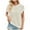 Beige, variant on Uaswgudfs Women's Knitting Striped Short Sleeve T Shirts Crew Neck Casual Fashion Tee Tank Tops