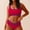 B_ Red, variant on UTSJKR High Waist Bikini Sets for Women Sporty Color Block Two Piece Swimsuits Tummy Control Cheeky Bathing Suits 2025 Summer Fashion Blue M