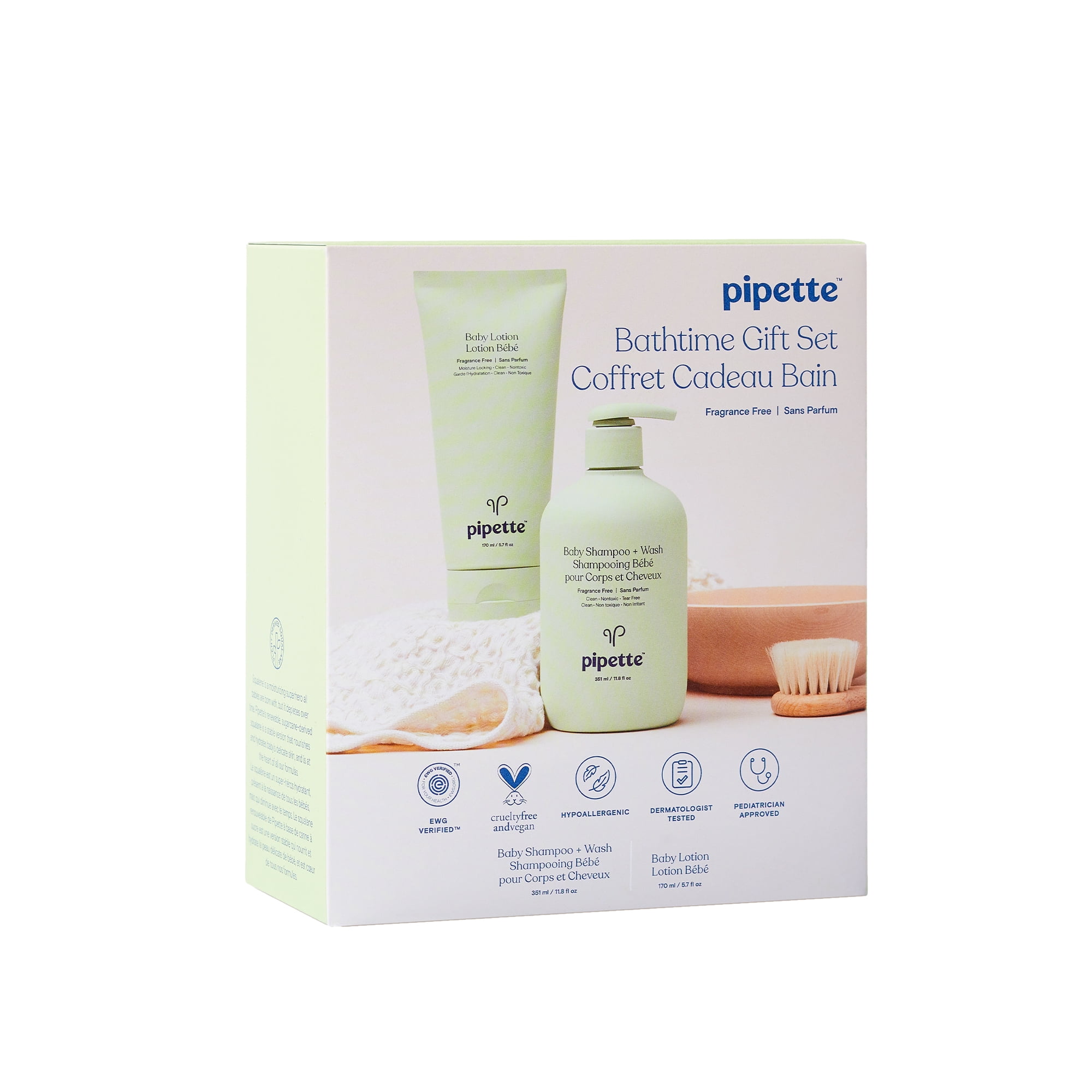 Pipette Baby Bathtime Duo Kit, Fragrance Free, 2 pieces