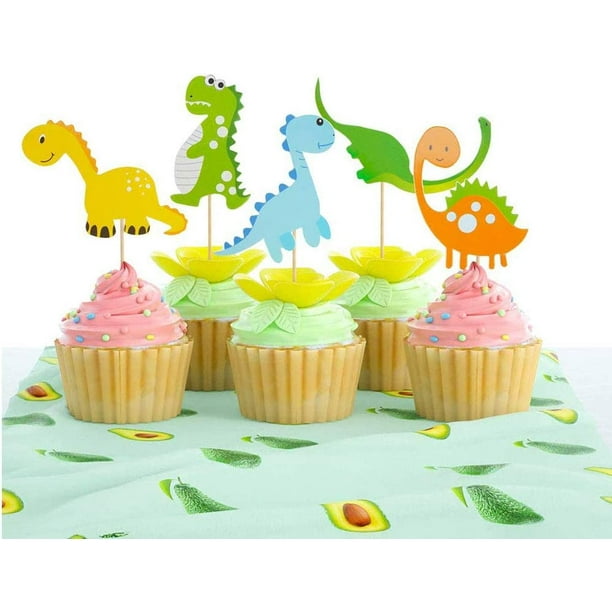 Ohaoduo Décoration de gâteau dinosaure Joyeux anniversaire Décoration de  gâteau dinosaure Décoration de gâteau d'anniversaire Dino Cupcake Décoration
