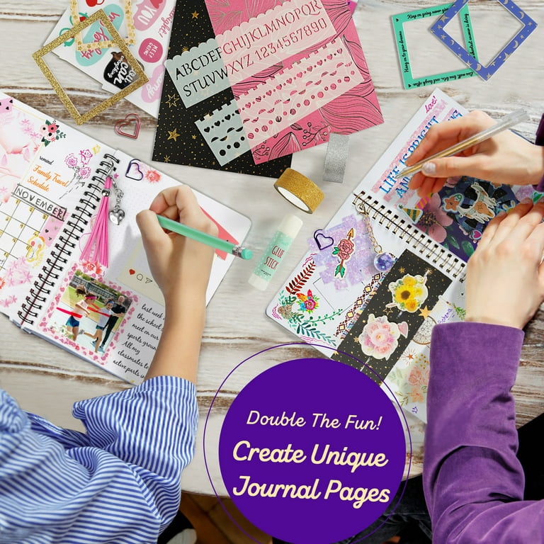 ABERLLS DIY Journal Kit for Girls, Birthday Gift for 6 7 8 9 10 11 12 Year  Old Girl, Art Crafts Kits for Tween Teenage Kids, Scrapbook Diary Supplies
