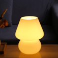 thumbnail image 4 of Lámpara de setas, lámpara de mesa de noche de setas de vidrio translúcido Murano estilo vintage rayas S regalo Cuma, 4 of 5