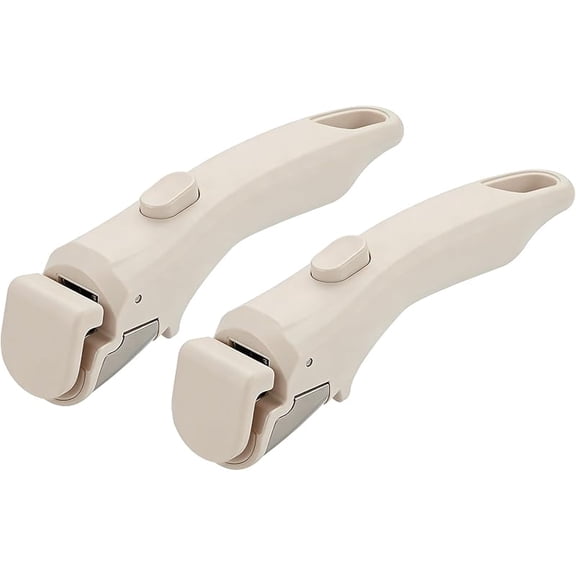 Wrongduck Removable Handle for Pots and Pans, Universal Detachable Cookware Handle Compatible with Thin Edge Cookware, Space-Saving Ivory, 2 Pack