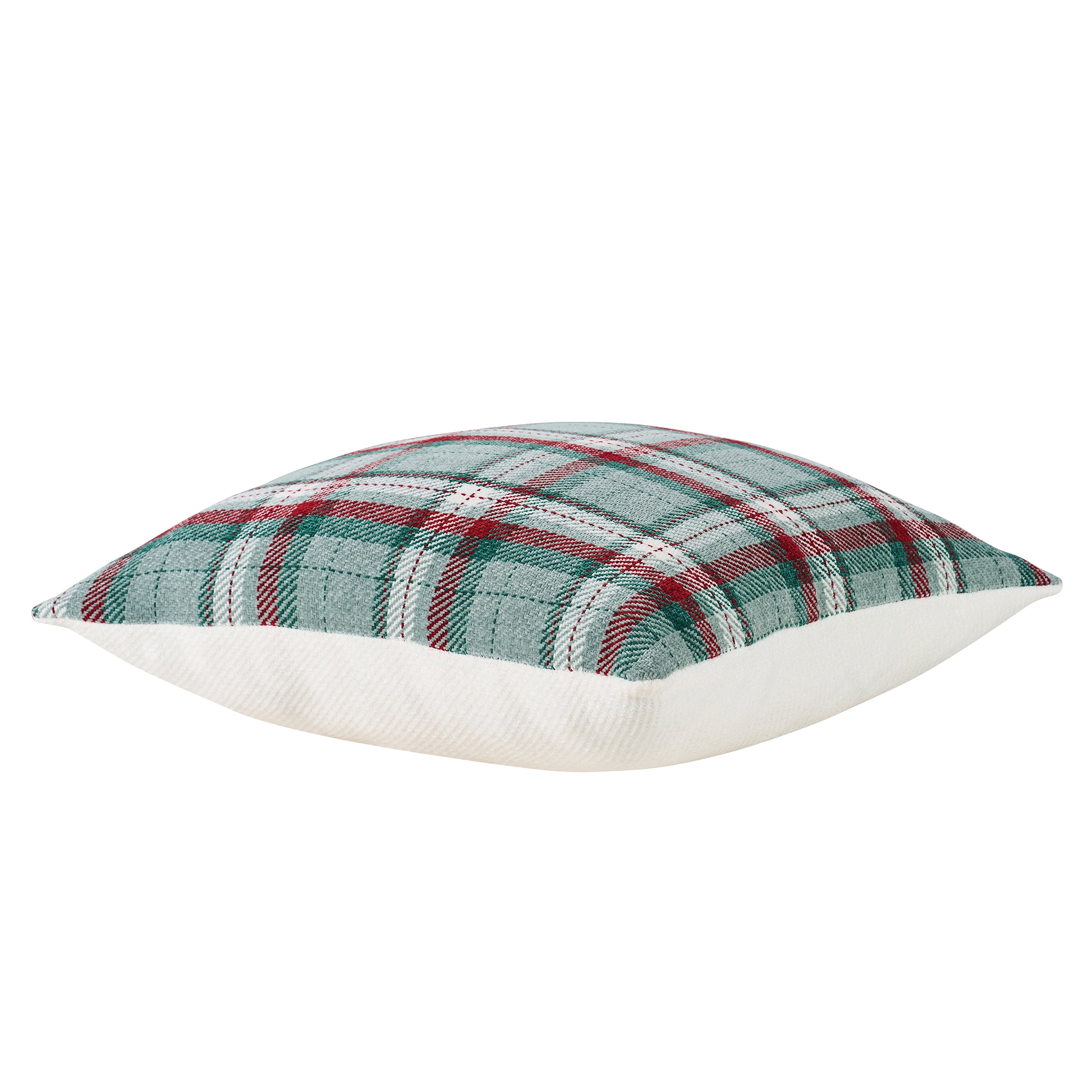 Holiday Time 18" x 18" Green Holiday Plaid Decorative Pillow