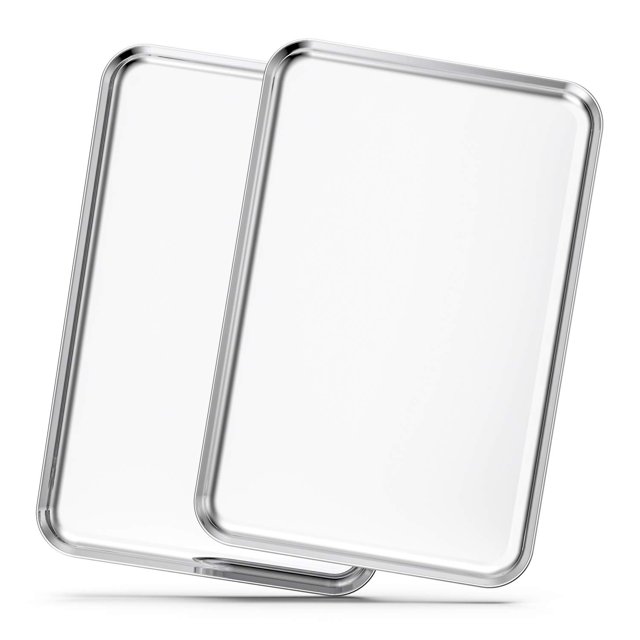 Bandejas para hornear Juego de 2 Bastwe Bandejas para hornear de acero inoxidable de 20 pulgadas Saludables, no tóxicas, inoxidables, fáciles de limpiar y aptas para lavavajillas
