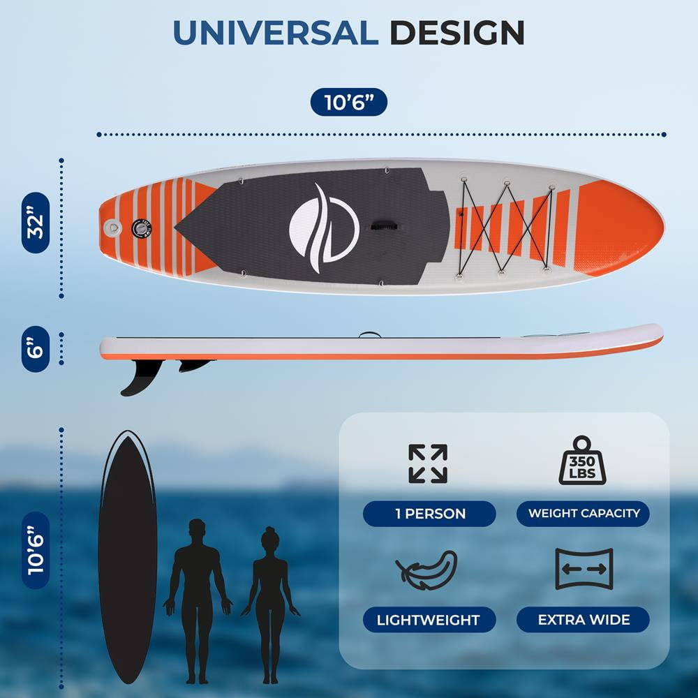 SereneLife Wide Stance, Bottom Fin for Paddling, Surf Control, Non-Slip Deck Youth and Adult Standing Boat