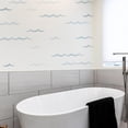 thumbnail image 4 of Pegatinas de pared con olas del océano azul, 100 unidades, calcomanías minimalistas de olas del mar, líneas curvas, vinilo, decoración de bricolaje, arte para dormitorio de niños, guardería, sala de, 4 of 6