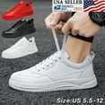 thumbnail image 2 of Men/Women Slip On Leather Sneakers Breathable Cacual Shoes Walking Shoes Running, 2 of 12