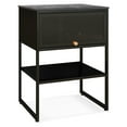 Costway 1 PCS Home Nightstand 3Tier Storage Table with Door Open Shelf