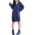 thumbnail image 1 of Bearachild Chubasquero impermeable y ligero para mujer, con capucha, para exteriores, senderismo, chaqueta larga, Poncho Paraguas de lluvia Azul profundo L Bearachild JJ13982-11, 1 of 6
