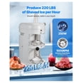 thumbnail image 2 of Commercial Shaved Ice Machine - 220LBS/H Electric Ice Crusher - White - Adjustable Fineness - Large Capacity, 2 of 9
