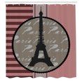 thumbnail image 2 of Ambesonne Paris Shower Curtain, Vintage Eiffel Silhouette, 69"Wx84"L, Rose and Sepia, 2 of 4
