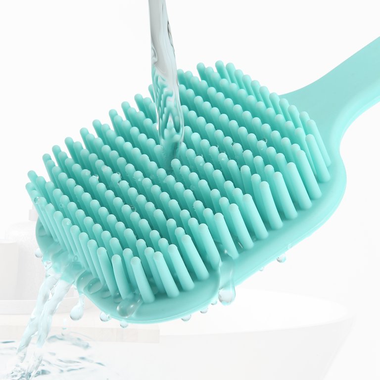 Unique Bargains Soft Silicone Bath Brush Back Scrubber Shower With