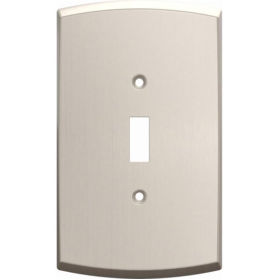 Franklin Brass Soft Arch (3-Pack) Decorative Light Switch Cover Wall Plates Satin Nickel 1-Gang Oversized Wall Plate Switch/Toggle Plate Guards Electrical Outlet Covers W35891K-SN-CP