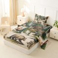 thumbnail image 2 of Manfei Kawaii Bear Twin Sheets,Woodland Animal Print Bedding,Brown,3-Piece,1 Fitted Sheet and 1 Pillowcase, 2 of 6