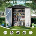 thumbnail image 4 of COMHOMA Outdoor Storage Shed 6 x 4 FT Shed with Lockable Door Steel Garden Shed with Air Vent,Brown, 4 of 9