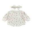 thumbnail image 1 of Baby Boy Girl Sweatshirt Romper Oversized Pullover Sweater Top Fall Winter Clothes, 1 of 6