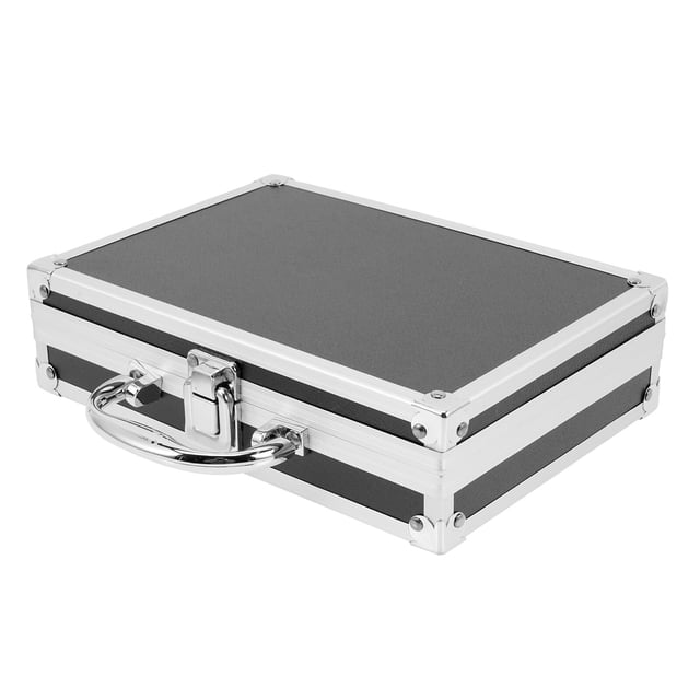Caja organizadora de herramientas con asa metálica, estuche multiusos para maquillaje